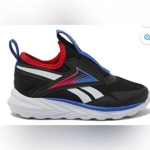 Reebok boys black and Blue Sneakers with Red Accents